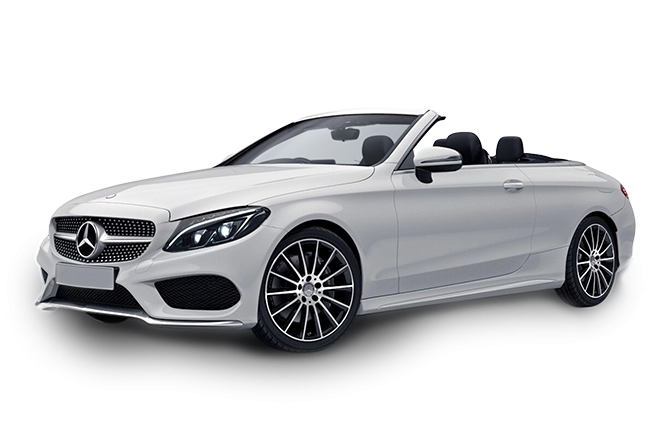 White Mercedes-Benz C-Class Cabriolet for rent in Dubai