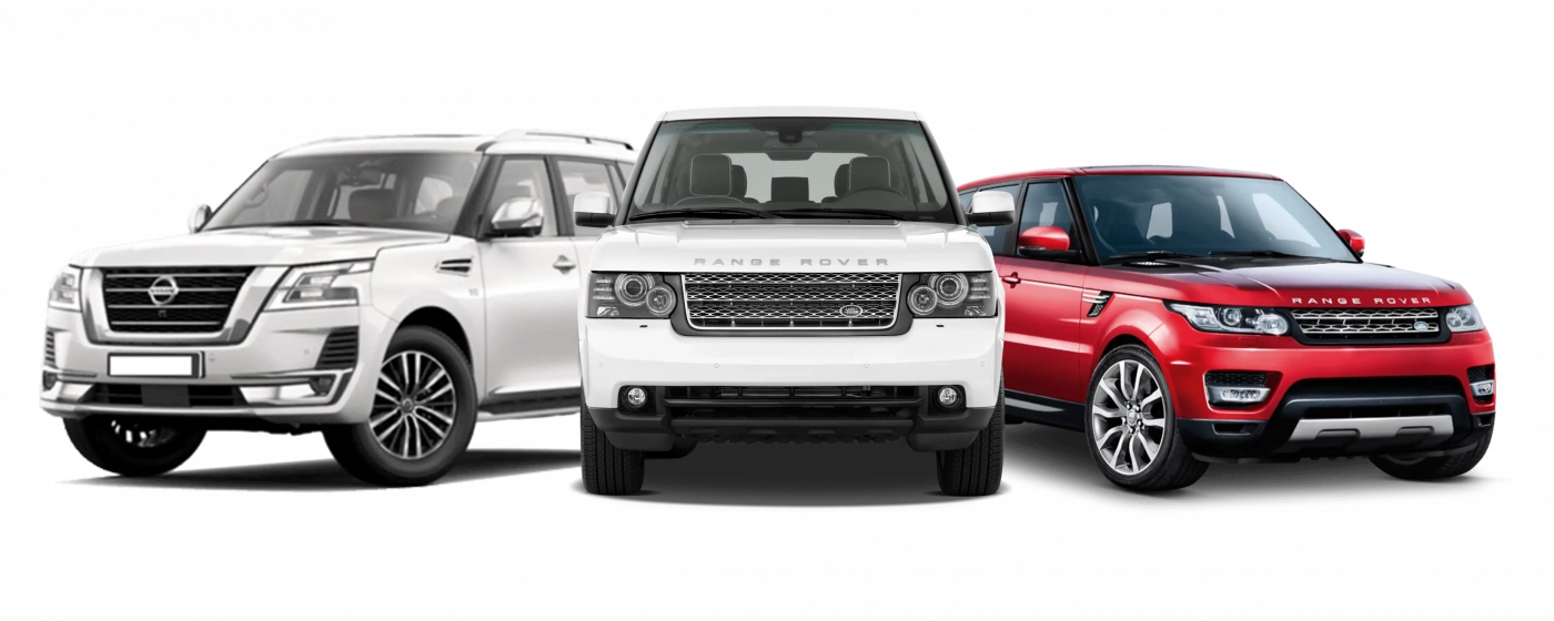 Nissan Patrol, Range Rover Vogue and Range Rover Sport SUVs for rent in Dubai